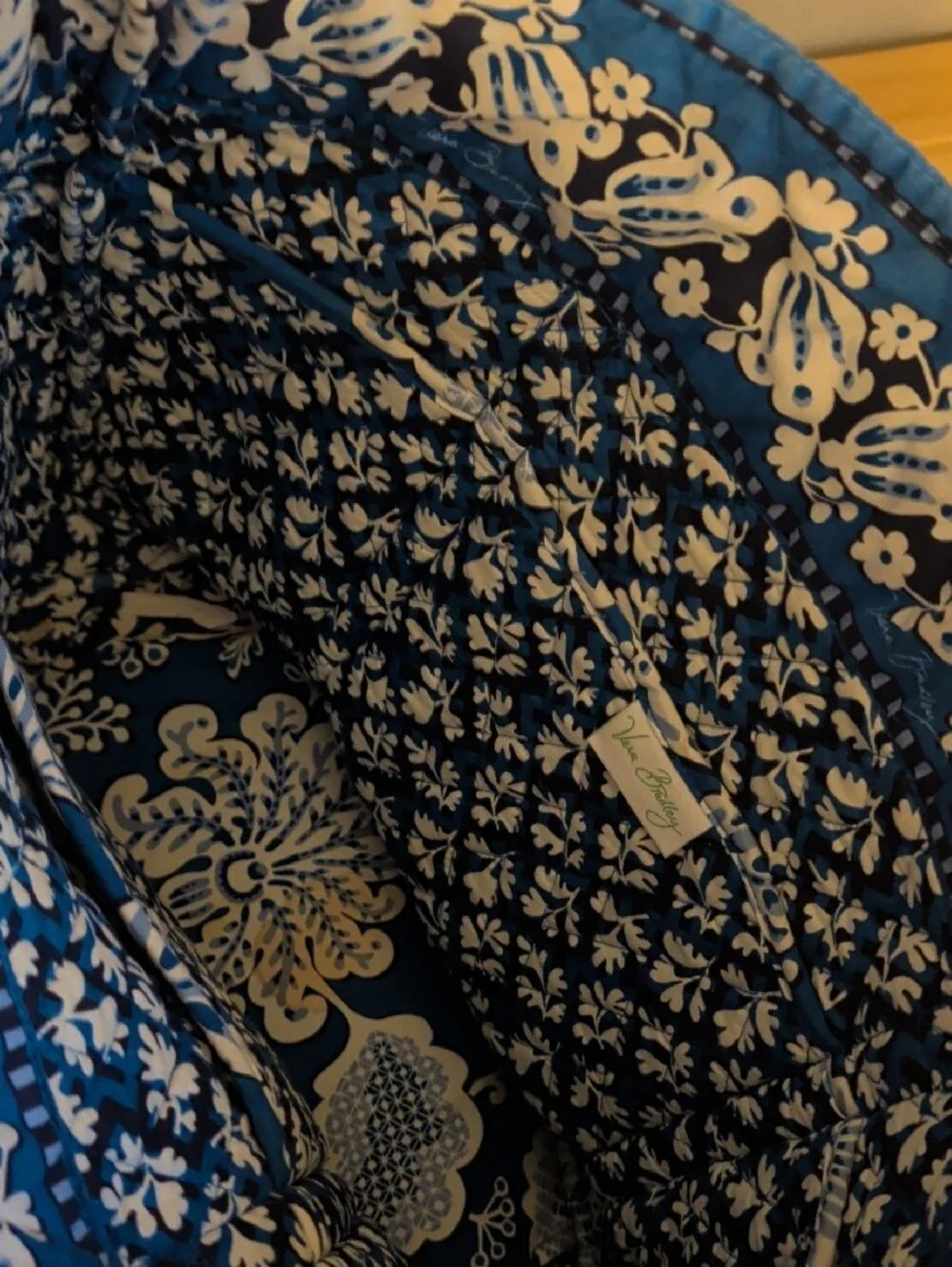 Vera Bradley Blue Lagoon XL Vera Floral Quilted Tote